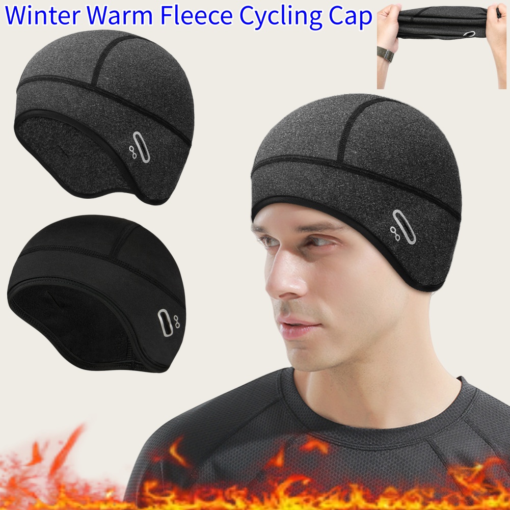 Winter Headband Fleece - หมวกปั่นจักรยานกลางแจ้ง ป้องกันลม ผ้าฟลีซกันหนาว หมวกจักรยานเสือภูเขา หมวกสกี หมวกขี่มอเตอร์ไซค์