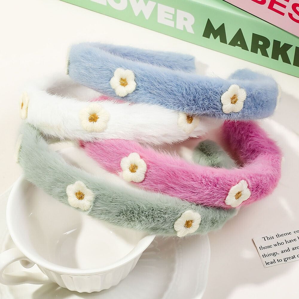 Winter Headband Fleece - ที่คาดผมขนปุกปุยนุ่ม Bando Bunga สีพื้นเครื่องประดับผม
