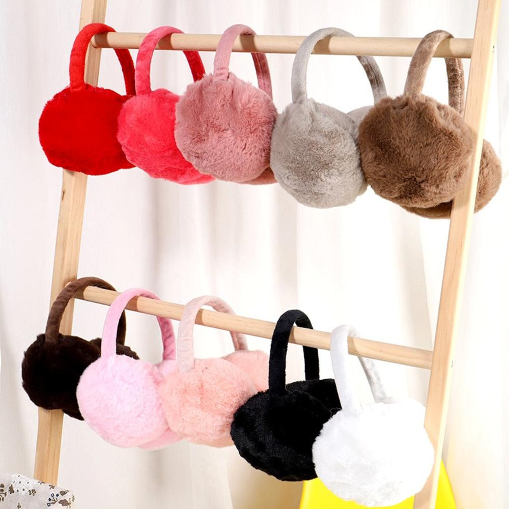 Earmuffs Foldable - ที่ครอบหูฤดูหนาวขนฟูขนเทียมสำหรับผู้หญิงผู้ชายหูฟังอบอุ่นแบบพับได้หูฟังสำหรับเด็กผ้าแคชเมียร์นุ่มหูอุ่น