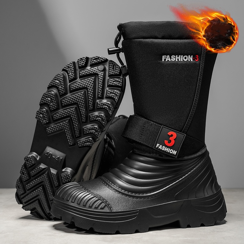 Waterproof Winter Boot - รองเท้าบูทหิมะใหม่สำหรับผู้ชายสำหรับฤดูใบไม้ร่วงและฤดูหนาว บุขนแกะและหนา ป้องกันความเย็น อบอุ่นกลางแจ้ง กันน้ำ ป้องกันการลื่นไถล