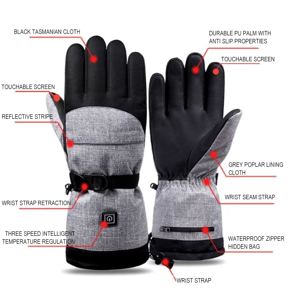 Hand Warmer Electric - 1 คู่เครื่องอุ่นมือไฟฟ้าสำหรับเดินป่าเล่นสกีถุงมือทำความร้อน 5000mAh แบตเตอรี่กันน้ำกันลื่นชาร์จใหม่ได้สำหรับผู้ชายผู้หญิง