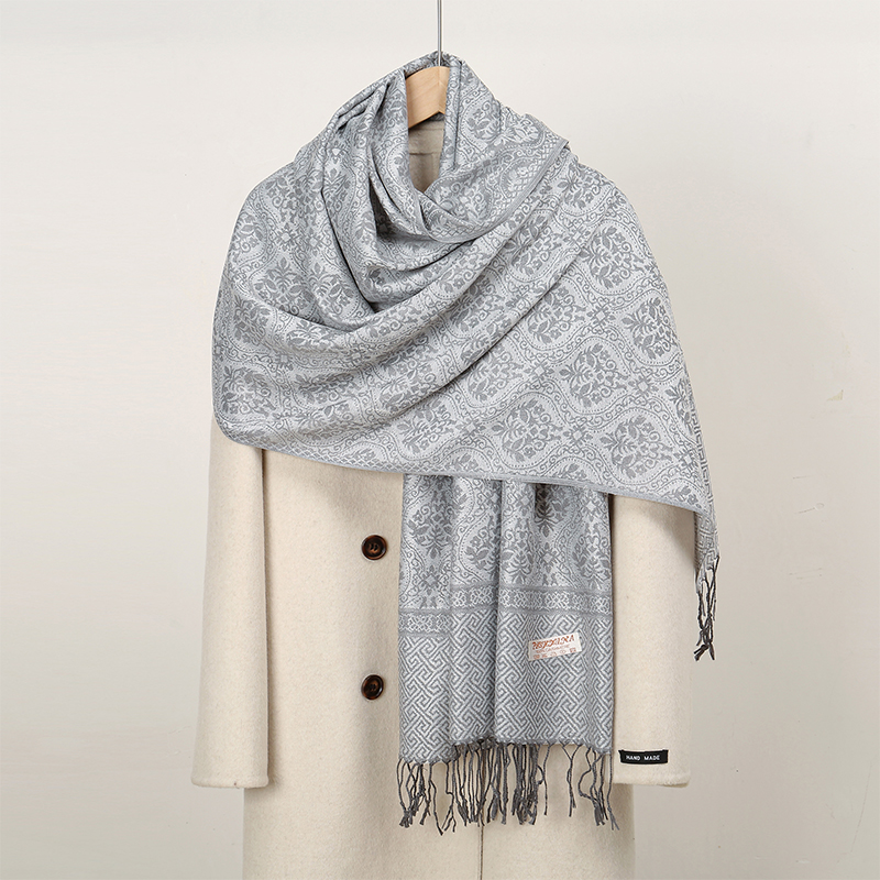 Cashmere Pashmina Wrap - 2024 หรูหราหนาผ้าพันคอผ้าพันคอผู้หญิงพิมพ์ใหม่ Wraps Pashmina Travel Poncho