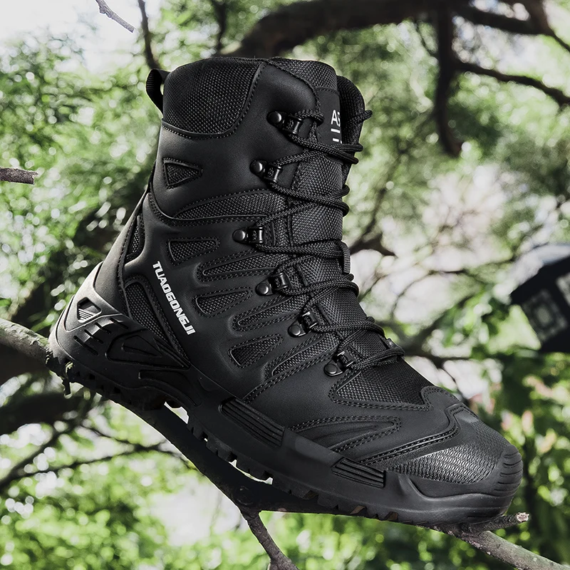 Waterproof Winter Boot - ผู้ชายเดินป่ากลางแจ้งรองเท้าบู๊ทส์ข้อเท้าทะเลทรายรองเท้ากีฬารองเท้าทหารทำงานกันน้ำความปลอดภัยในการทำงานรองเท้าล่าสัตว์