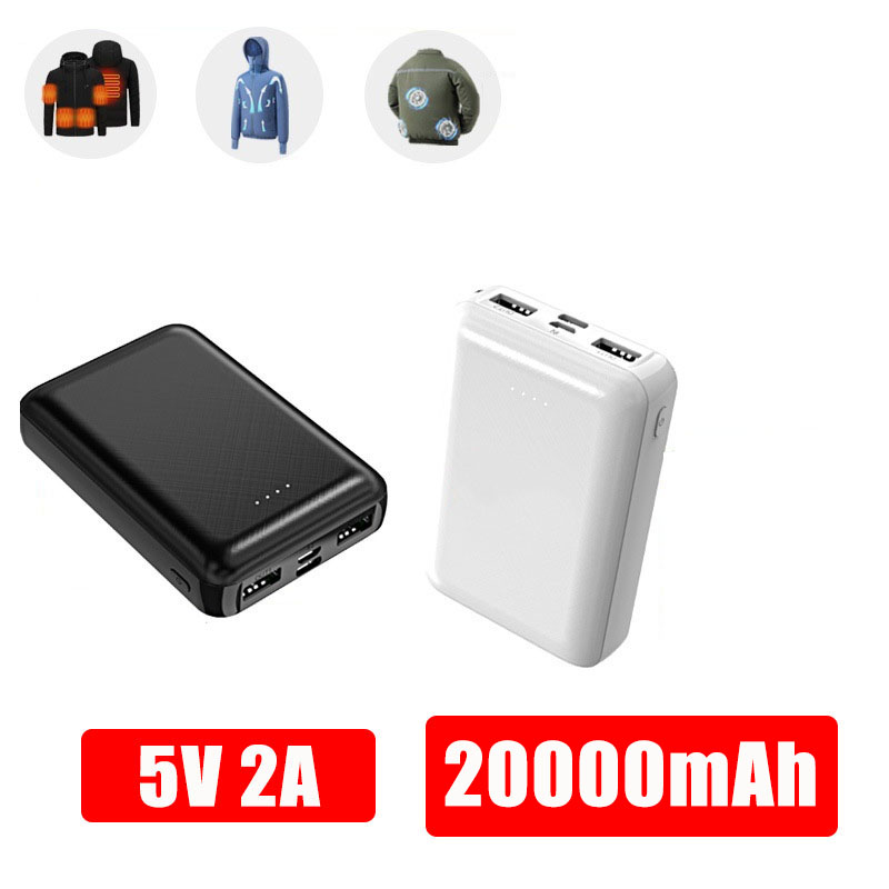 Heated Vest Battery - พาวเวอร์แบงค์ขนาดเล็ก 20000mAh 5V 2A เครื่องชาร์จพกพาสำหรับเสื้อกั๊กทำความร้อน พาวเวอร์แบงค์สำหรับ