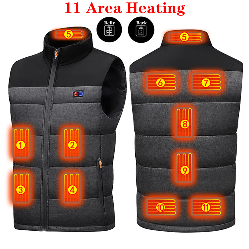 Heated Vest Battery - เสื้อกั๊กอุ่นรุ่นใหม่ปี 2025 สำหรับผู้ชายและผู้หญิง, เสื้อแจ็คเก็ตทำความร้อนด้วยไฟฟ้า 11 โซน