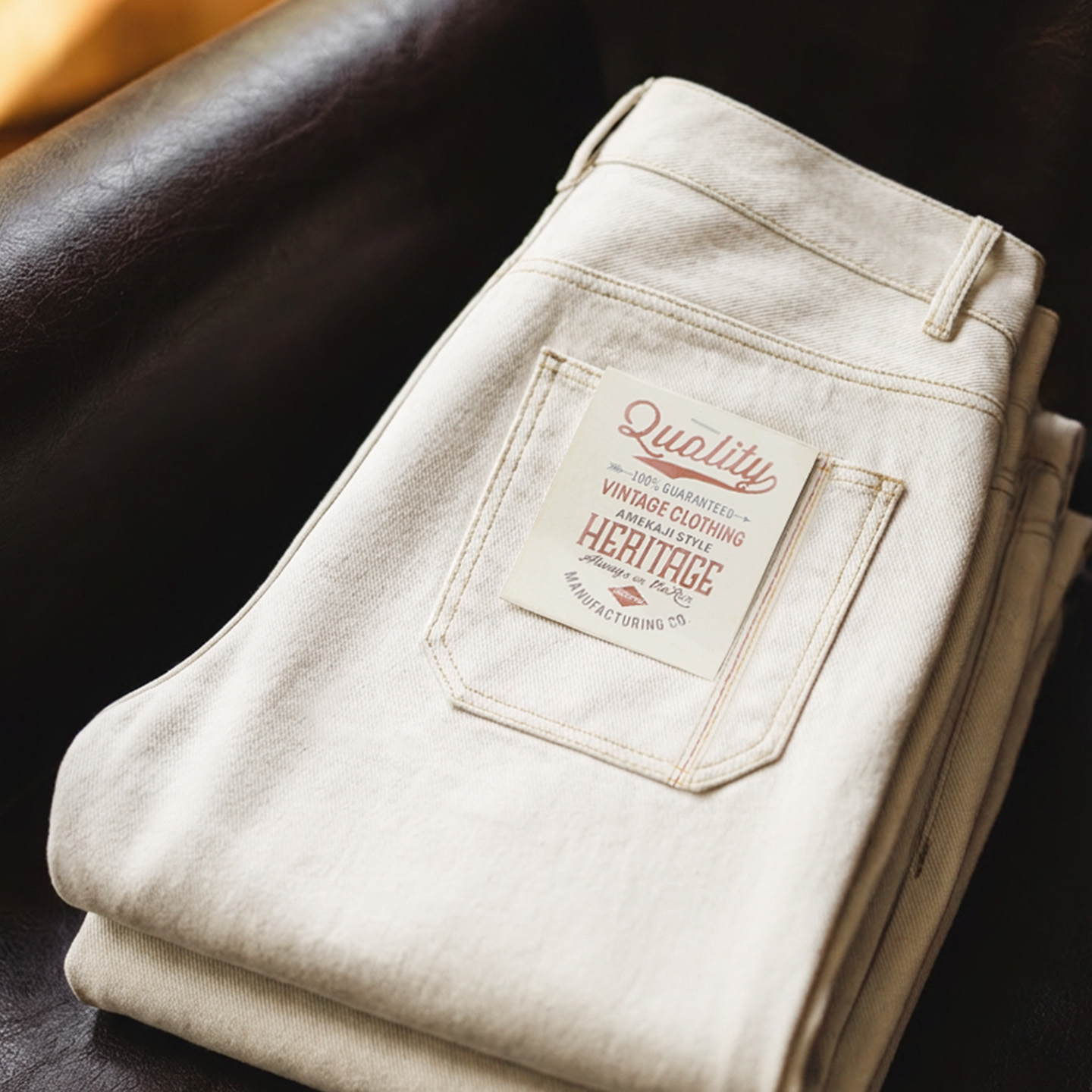 Levis Jeans 501 - กางเกงยีนส์วินเทจสีขาวทรงตรงสำหรับผู้ชาย ยี่ห้อ Maden ผ้าฝ้าย 100% ทรง