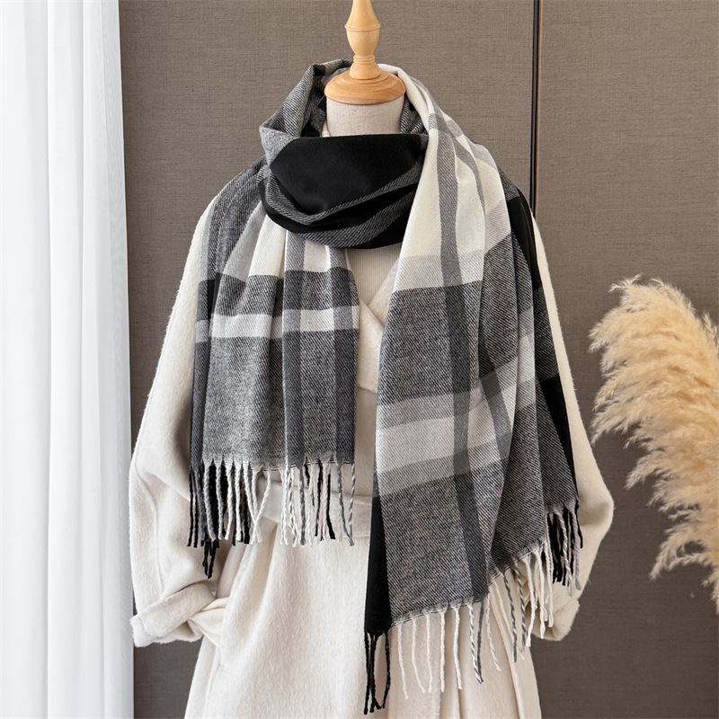 ผ้าคลุมไหล่ลายสก็อตสำหรับผู้หญ - Cashmere Pashmina Wrap บทวิจารณ์และราคา