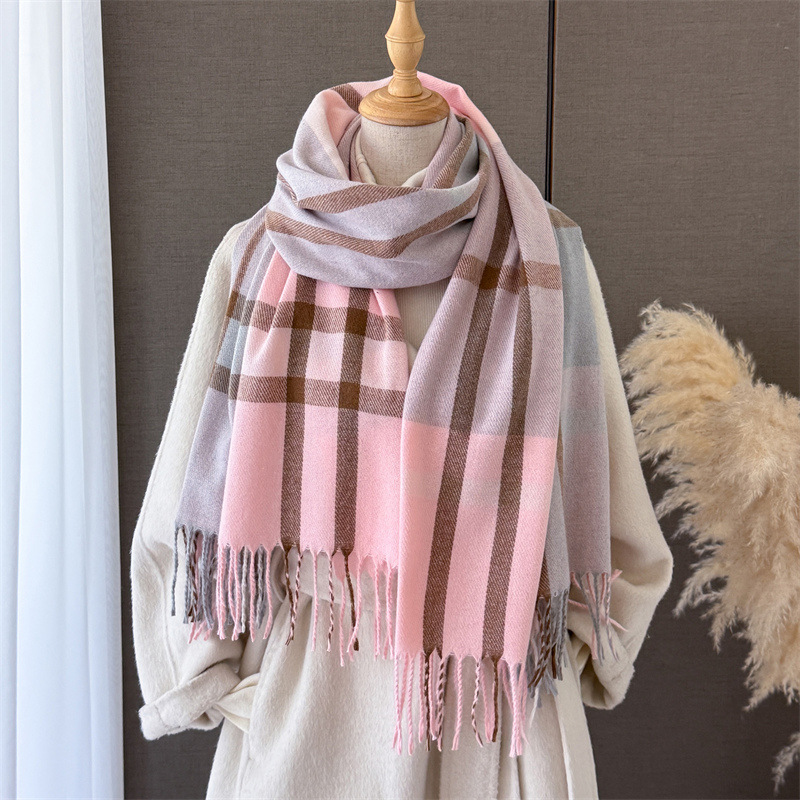 ผ้าคลุมไหล่ลายสก็อตสำหรับผู้หญ - Cashmere Pashmina Wrap บทวิจารณ์และราคา