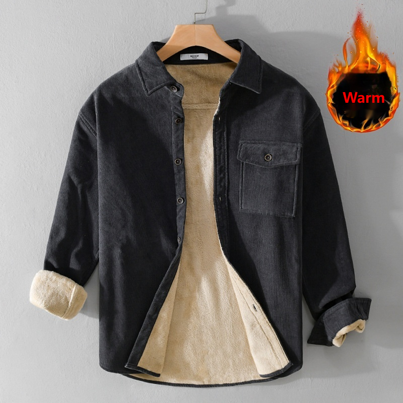 เสื้อเชิ้ตแจ็คเก็ตผ้าลูกฟูกสำห - Flannel Shirt Lined บทวิจารณ์และราคา