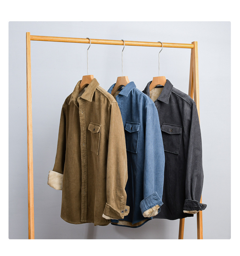 เสื้อเชิ้ตแจ็คเก็ตผ้าลูกฟูกสำห - Flannel Shirt Lined บทวิจารณ์และราคา
