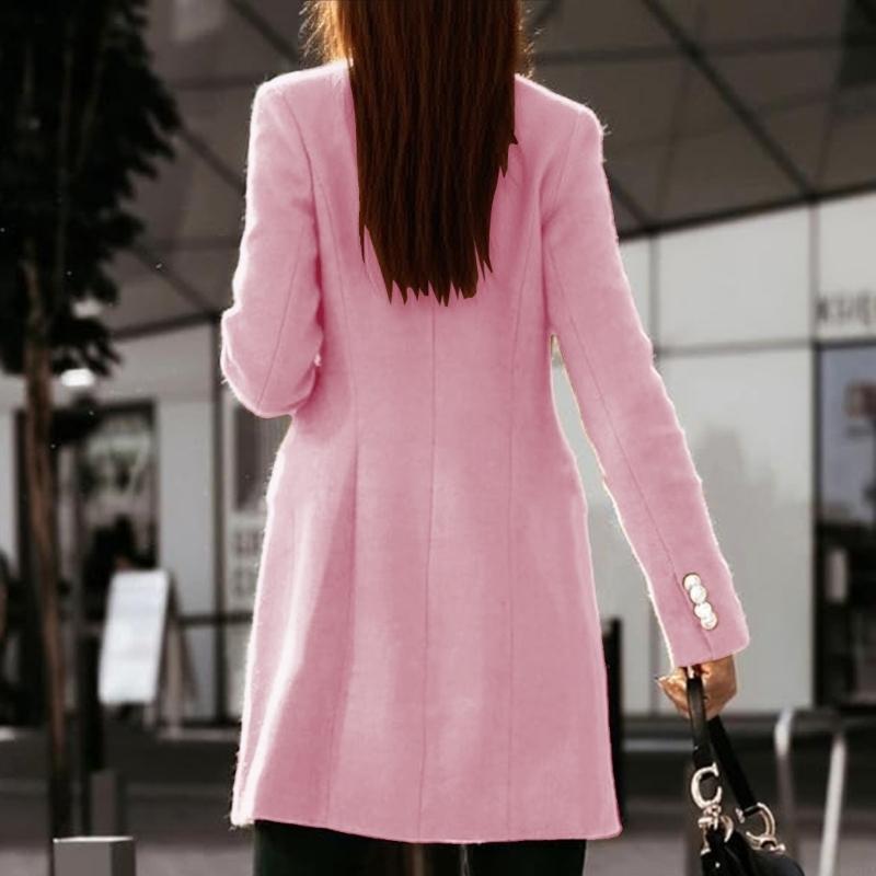831A สตรีฤดูใบไม้ร่วงฤดูหนาวเส - Wool Coat Peacoat บทวิจารณ์และราคา