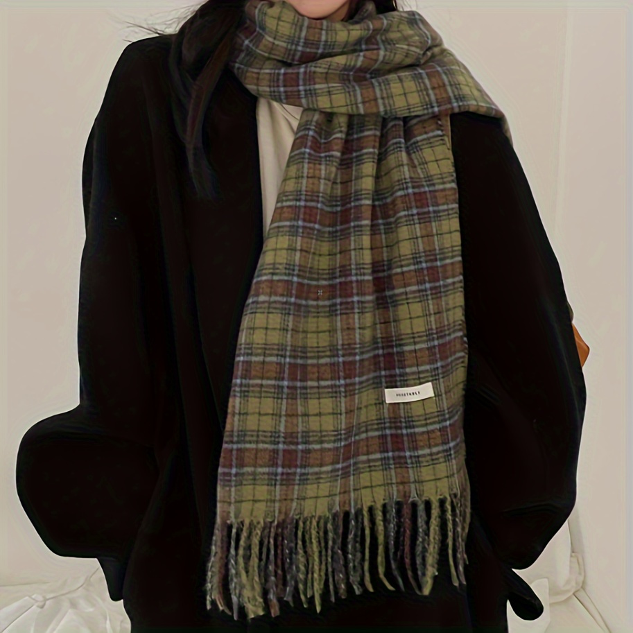 Vintage สีเขียวลายสก๊อตผ้าพันค - Cashmere Pashmina Wrap บทวิจารณ์และราคา