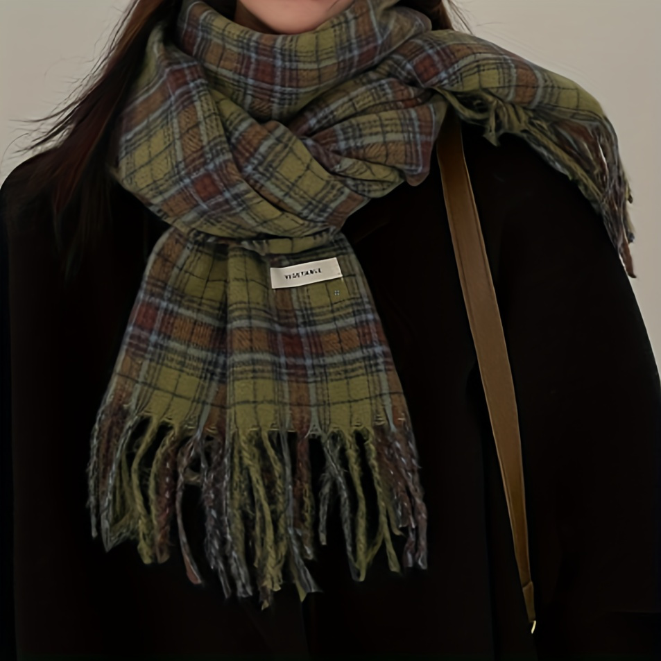 Vintage สีเขียวลายสก๊อตผ้าพันค - Cashmere Pashmina Wrap บทวิจารณ์และราคา