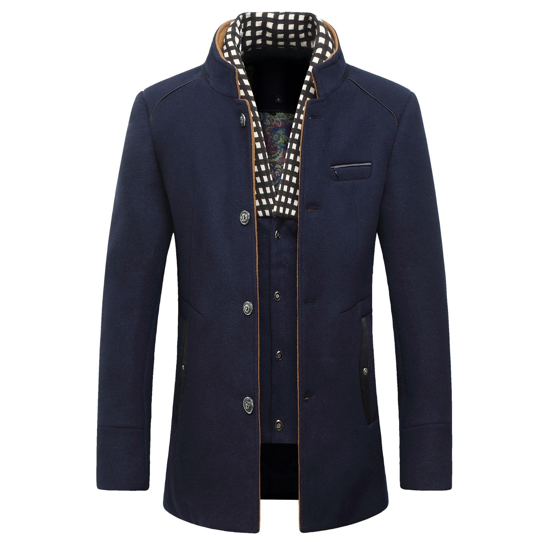 แฟชั่นผู้ชายเสื้อขนสัตว์ Class - Wool Coat Peacoat บทวิจารณ์และราคา