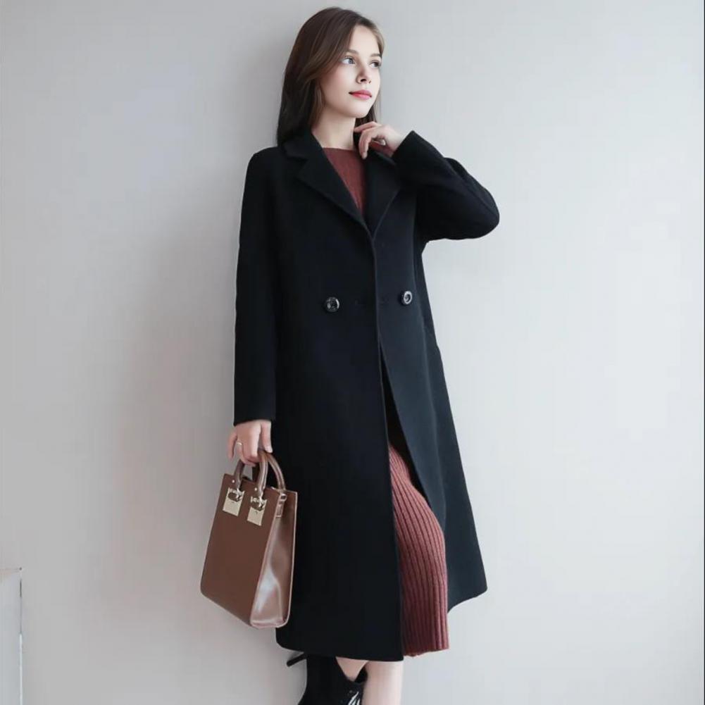 เสื้อโค้ทขนสัตว์ผู้หญิง สีพื้น - Wool Coat Peacoat บทวิจารณ์และราคา