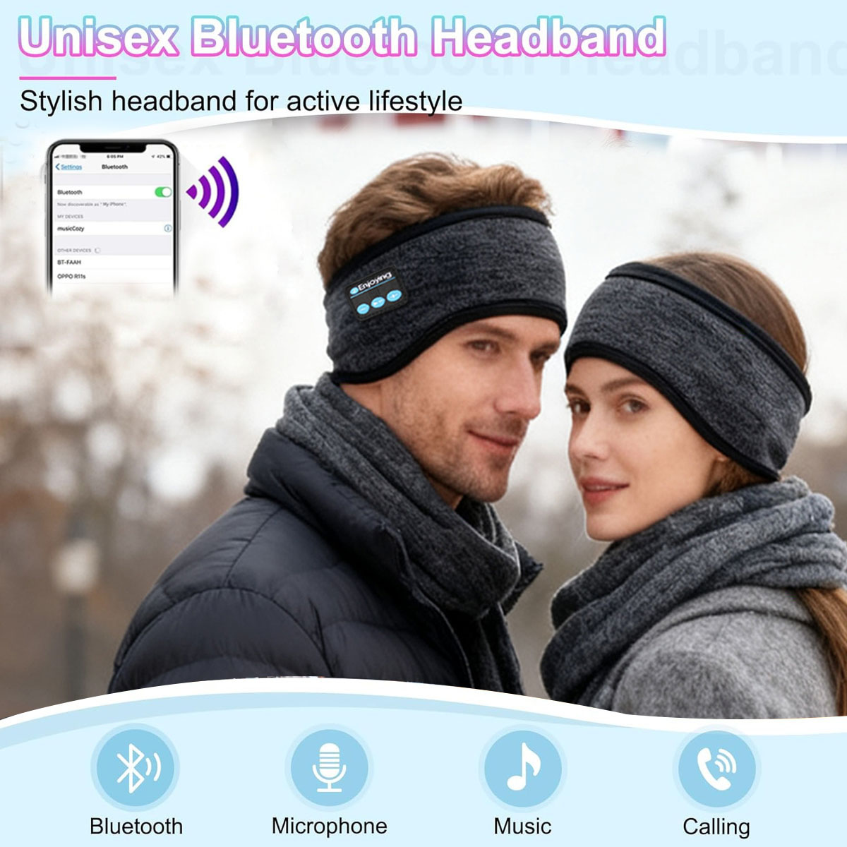 หูฟังบลูทูธไร้สายแบบคาดศีรษะ ส - Winter Headband Fleece บทวิจารณ์และราคา