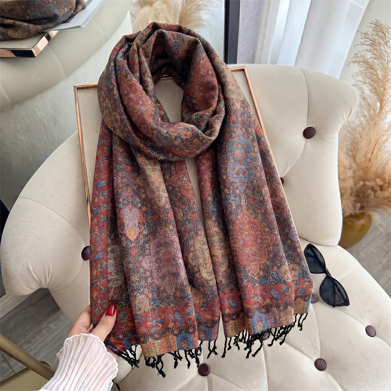 ผ้าพันคอแคชเมียร์ลายพิมพ์เพสลี - Cashmere Pashmina Wrap บทวิจารณ์และราคา
