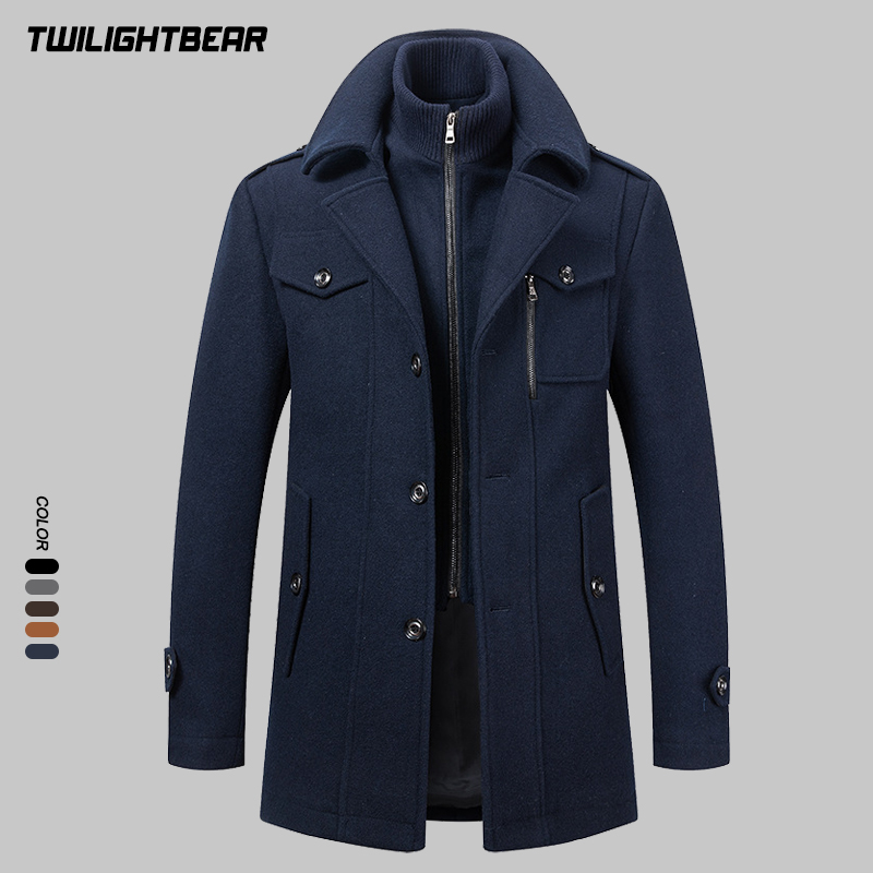 เสื้อโค้ทขนสัตว์ผู้ชายสำหรับฤด - Wool Coat Peacoat บทวิจารณ์และราคา