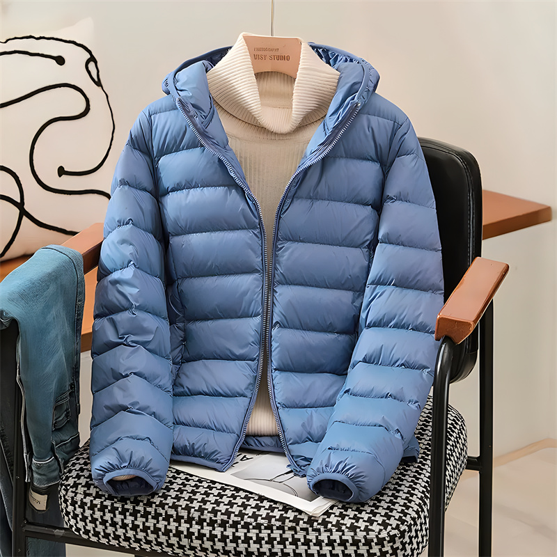 แจ็กเก็ตทรงเข้ารูปสไตล์เกาหลีม - Down Jacket Packable บทวิจารณ์และราคา