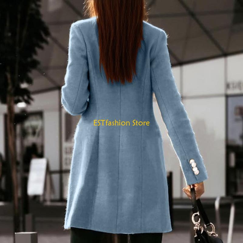 Y5GC สตรีฤดูใบไม้ร่วงฤดูหนาวเส - Wool Coat Peacoat บทวิจารณ์และราคา