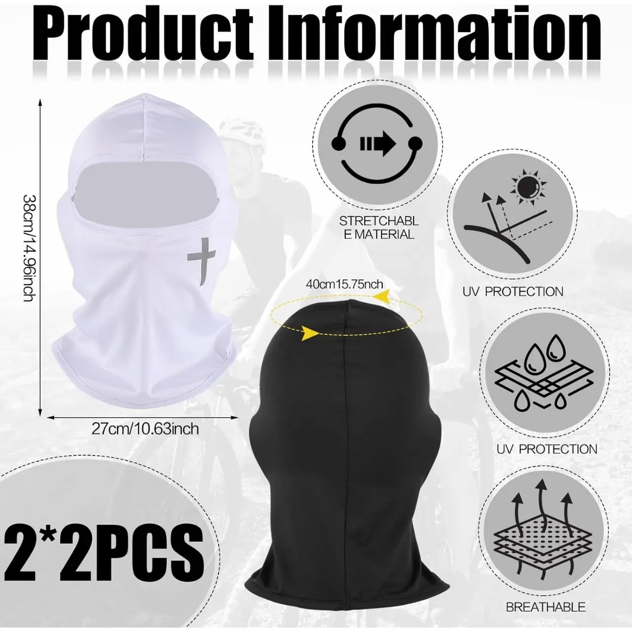 2 ชิ้น หน้ากากคลุมหน้าแบบเต็มห - Balaclava Ski Mask บทวิจารณ์และราคา