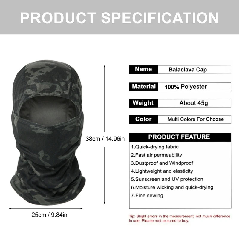 หมวกบาลาคลาวาลายพราง สำหรับปั่ - Balaclava Ski Mask บทวิจารณ์และราคา
