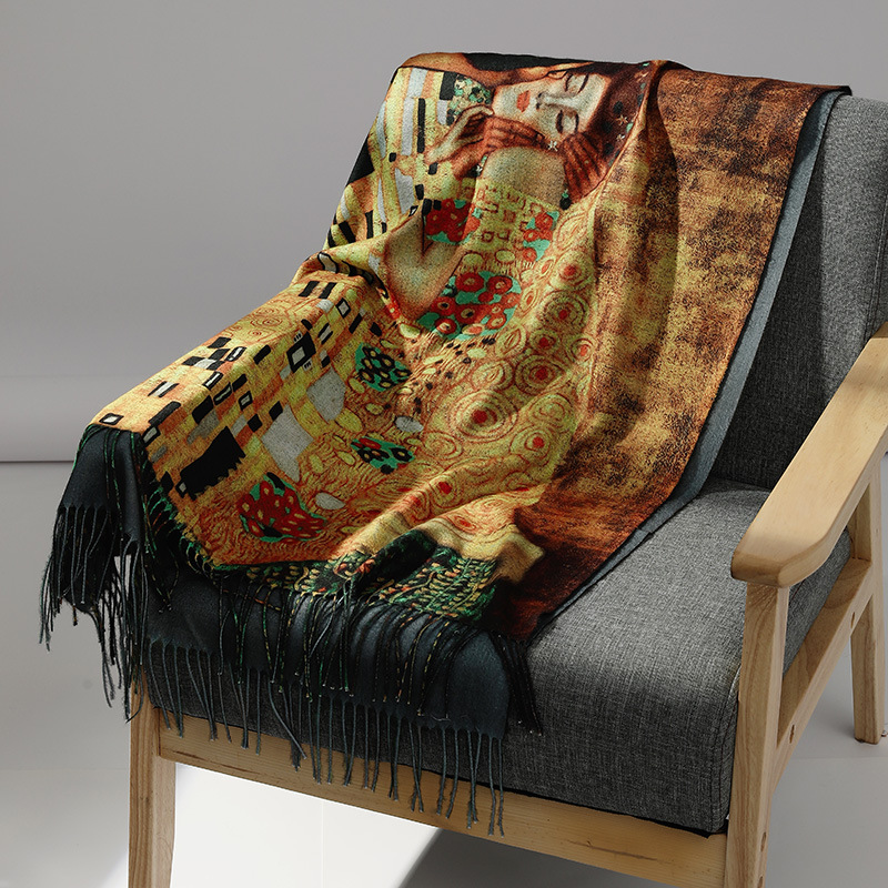 แบรนด์หรูภาพวาดสีน้ํามันผ้าพัน - Cashmere Pashmina Wrap บทวิจารณ์และราคา