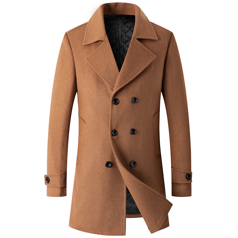 เสื้อโค้ทกระดุมสองแถวสำหรับผู้ - Wool Coat Peacoat บทวิจารณ์และราคา